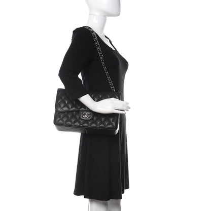 Chanel Caviar Quilted Jumbo Double Flap Black 2 of 9