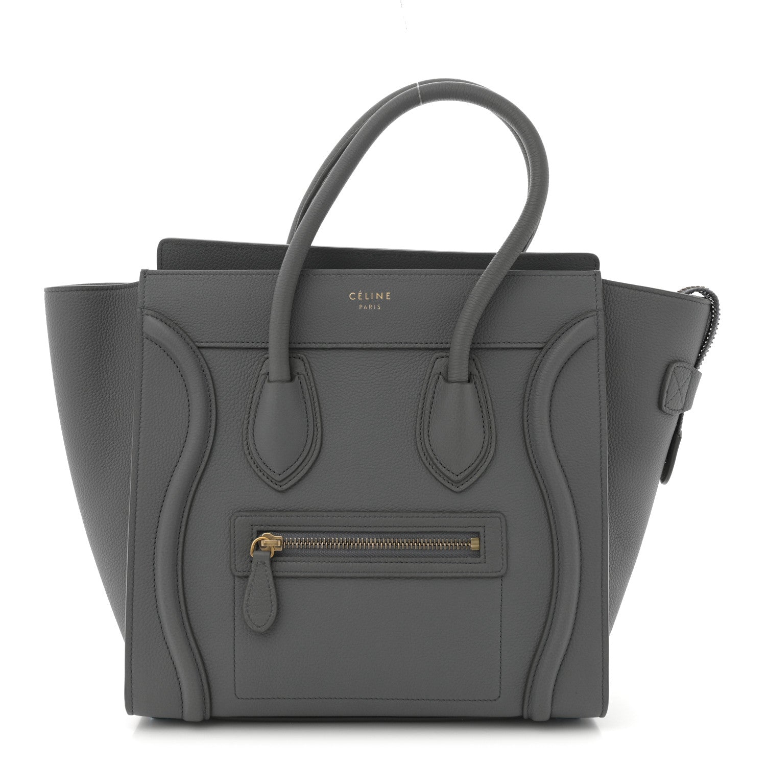 Celine Baby Drummed Calfskin Micro Luggage Kohl 1 of 11