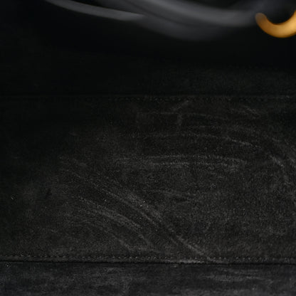 Celine Smooth Calfskin Cuir Small Triomphe Cabas Drawstring Black 5 of 11