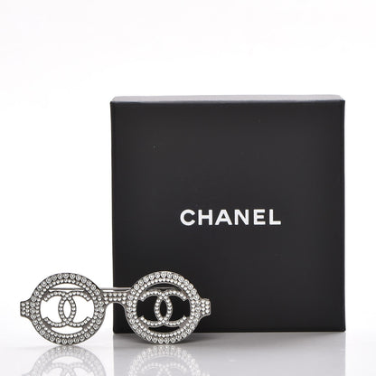Chanel Crystal CC Sunglasses Brooch Silver 4 of 5