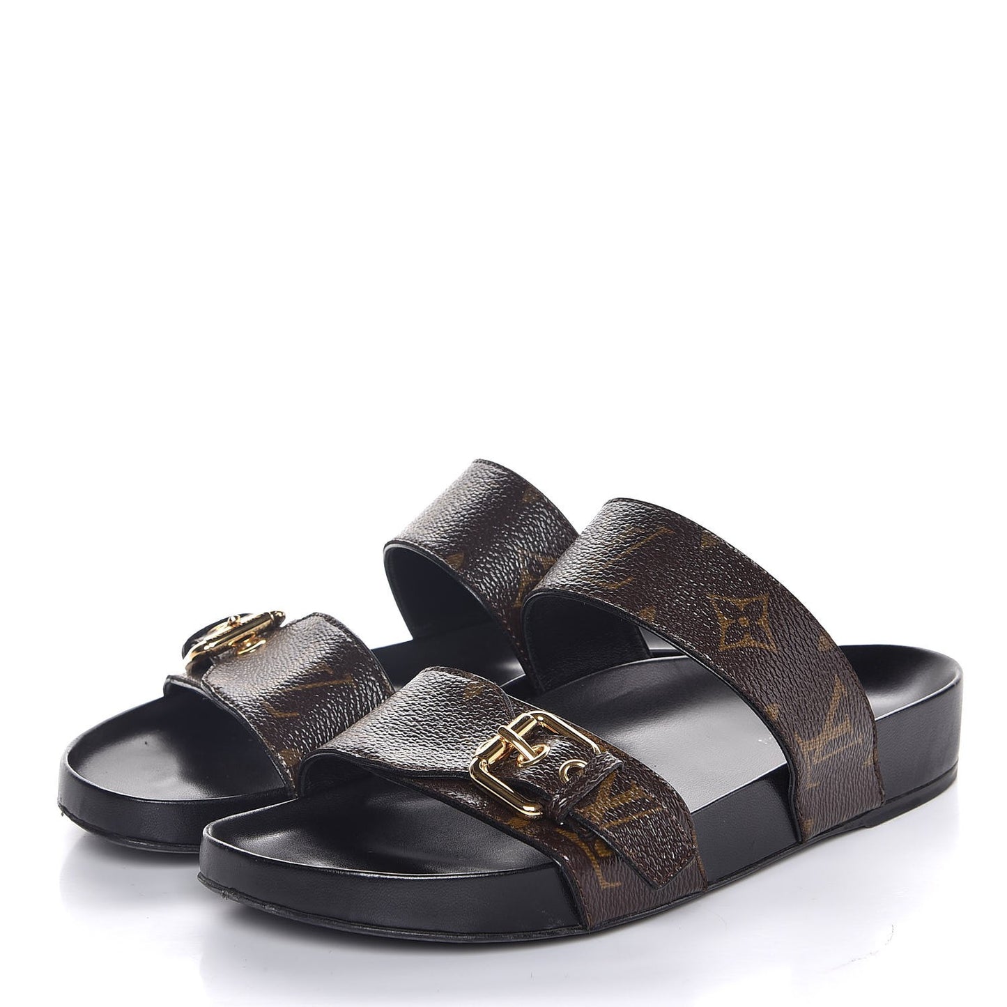 Monogram Bom Dia Mule Sandals 36 Black