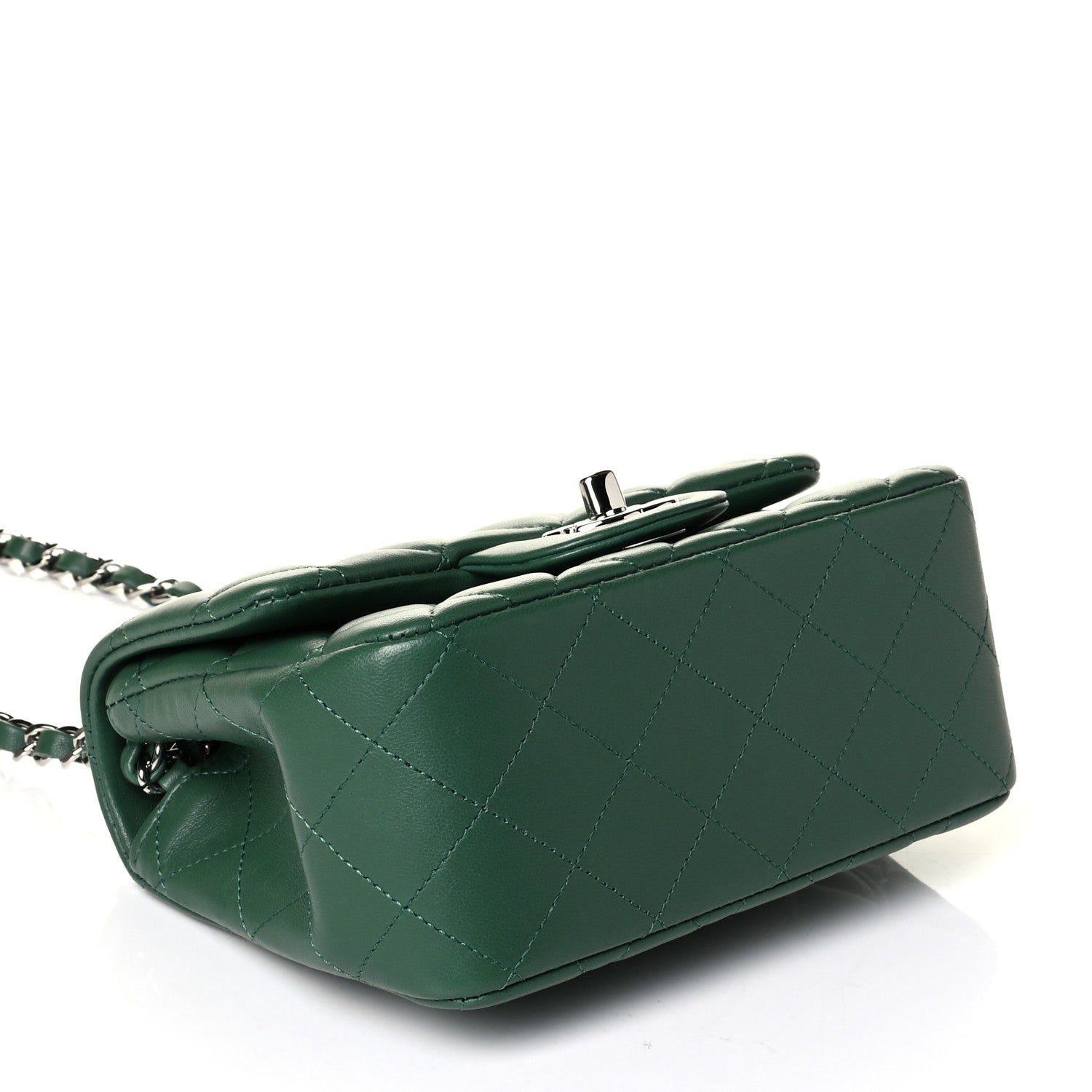 Chanel Lambskin Quilted Mini Square Flap Green 3 of 7