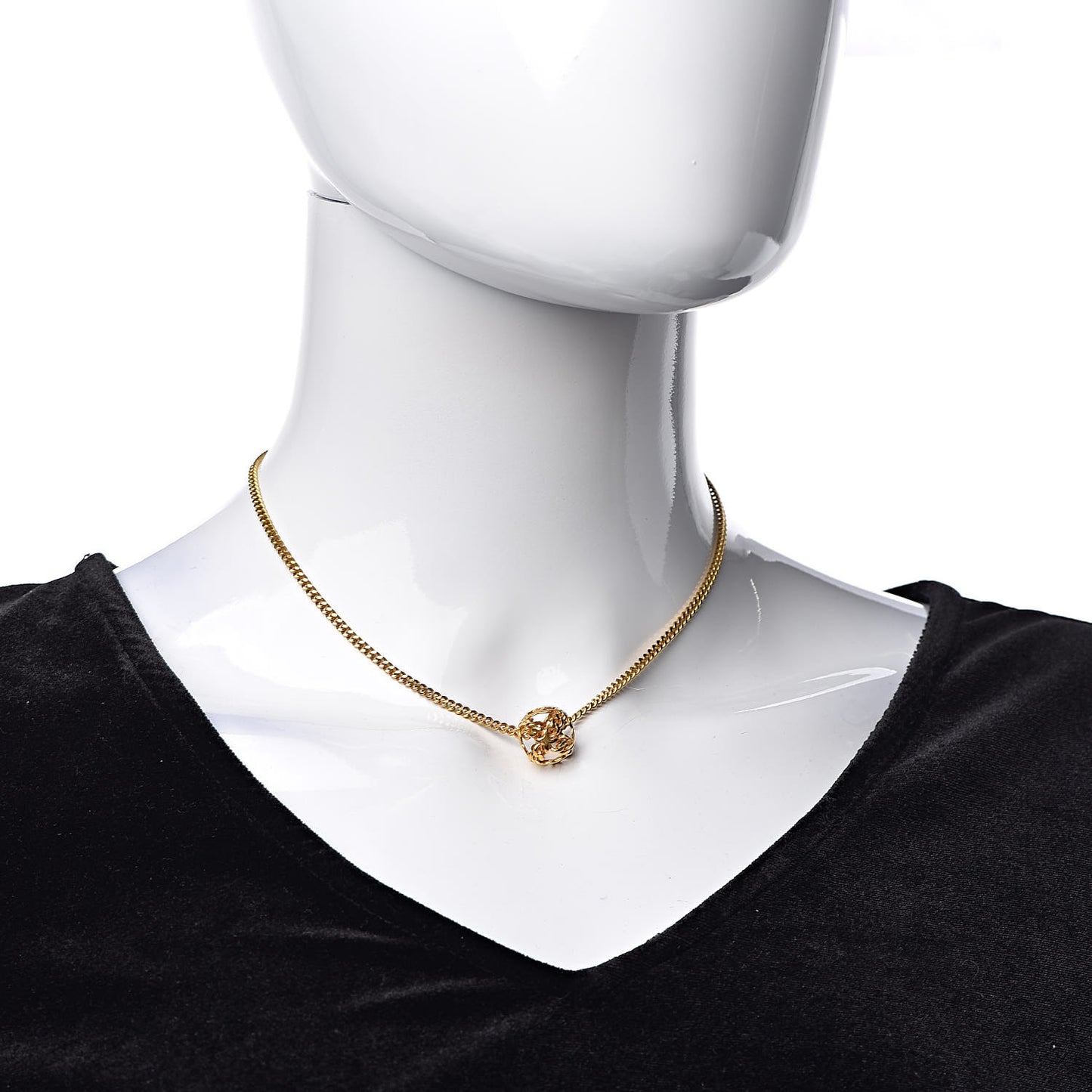 CC Pendant Chain Short Necklace Gold