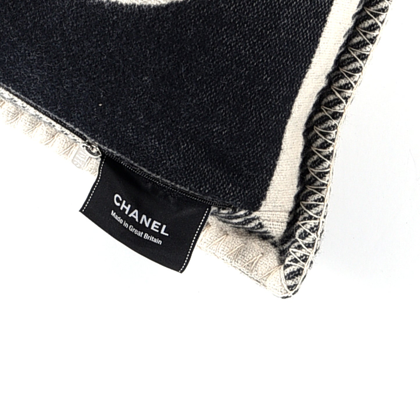 Merino Wool Cashmere CC Pillow Beige Black