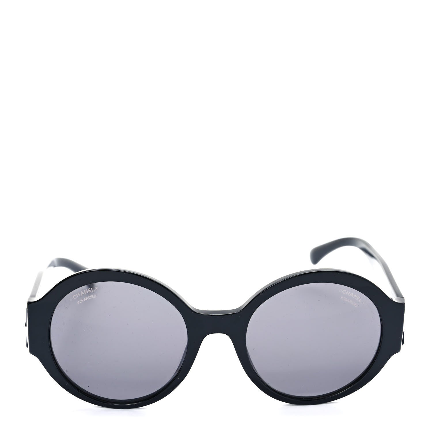 Chanel Acetate Polarized Round Sunglasses 5410 Black 2 of 8