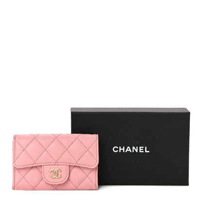 Chanel Caviar Quilted Flap Card Holder Wallet Pink 12 of 12