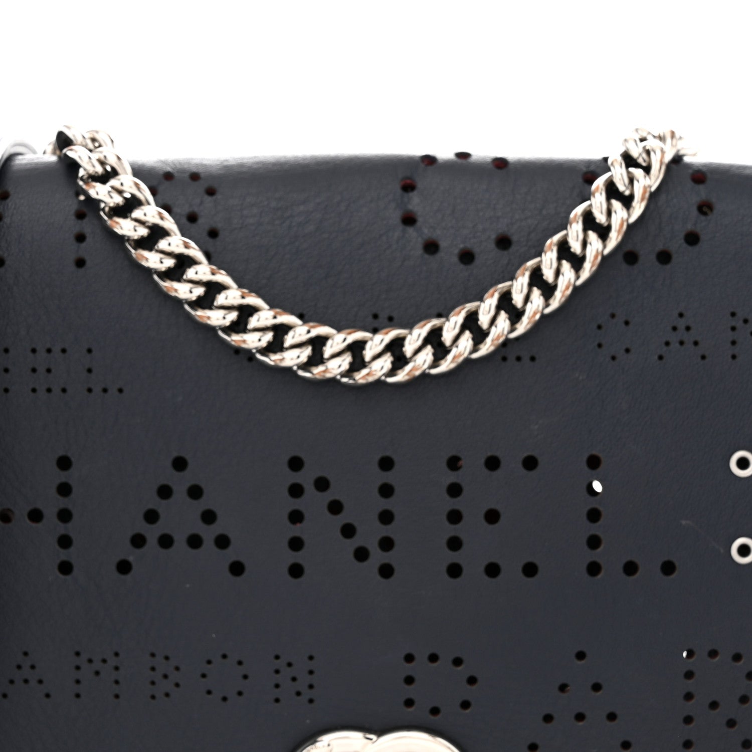 Chanel Calfskin Tweed Eyelet Flap Bag Navy 9 of 13