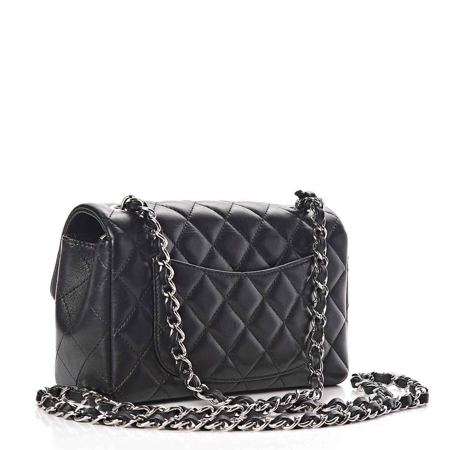 Chanel Lambskin Quilted Mini Rectangular Flap Black 3 of 12