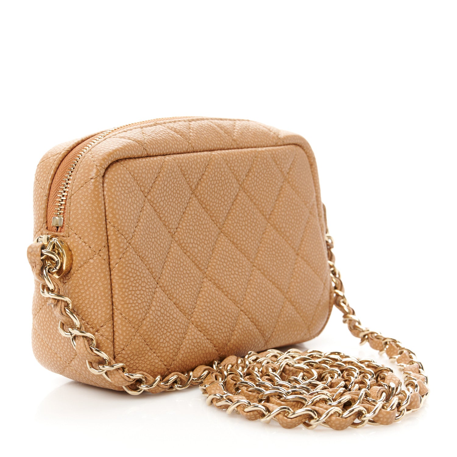 Chanel Caviar Quilted Mini Coco Tassel Camera Case Beige 3 of 10