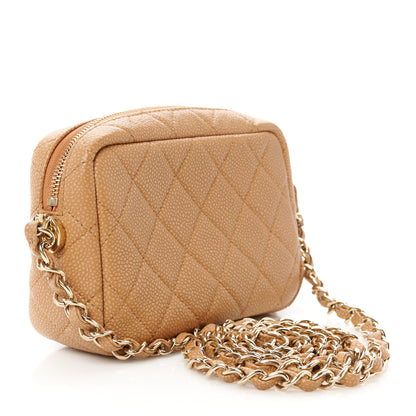 Chanel Caviar Quilted Mini Coco Tassel Camera Case Beige 3 of 10