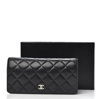 Chanel Lambskin Quilted Yen Wallet Black 15 of 15