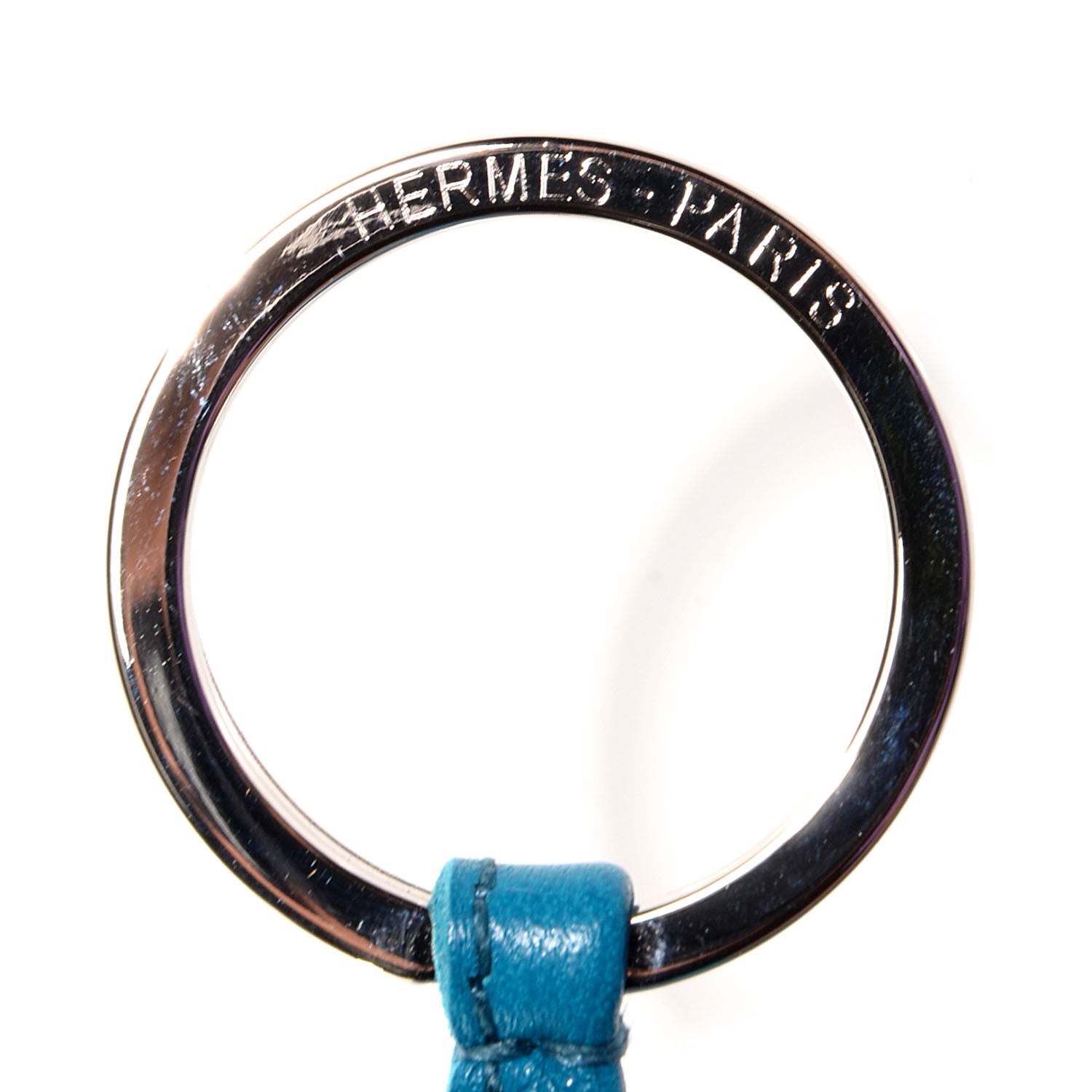 Hermes Lambskin Bi-Color Carmen Tassel Key Holder Bleu Izmir Bleu Electrique 3 of 5
