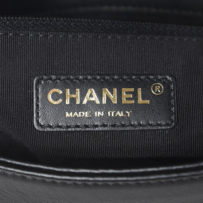 Chanel Calfskin Quilted Medium Graphic Flap Beige Black 7 of 8