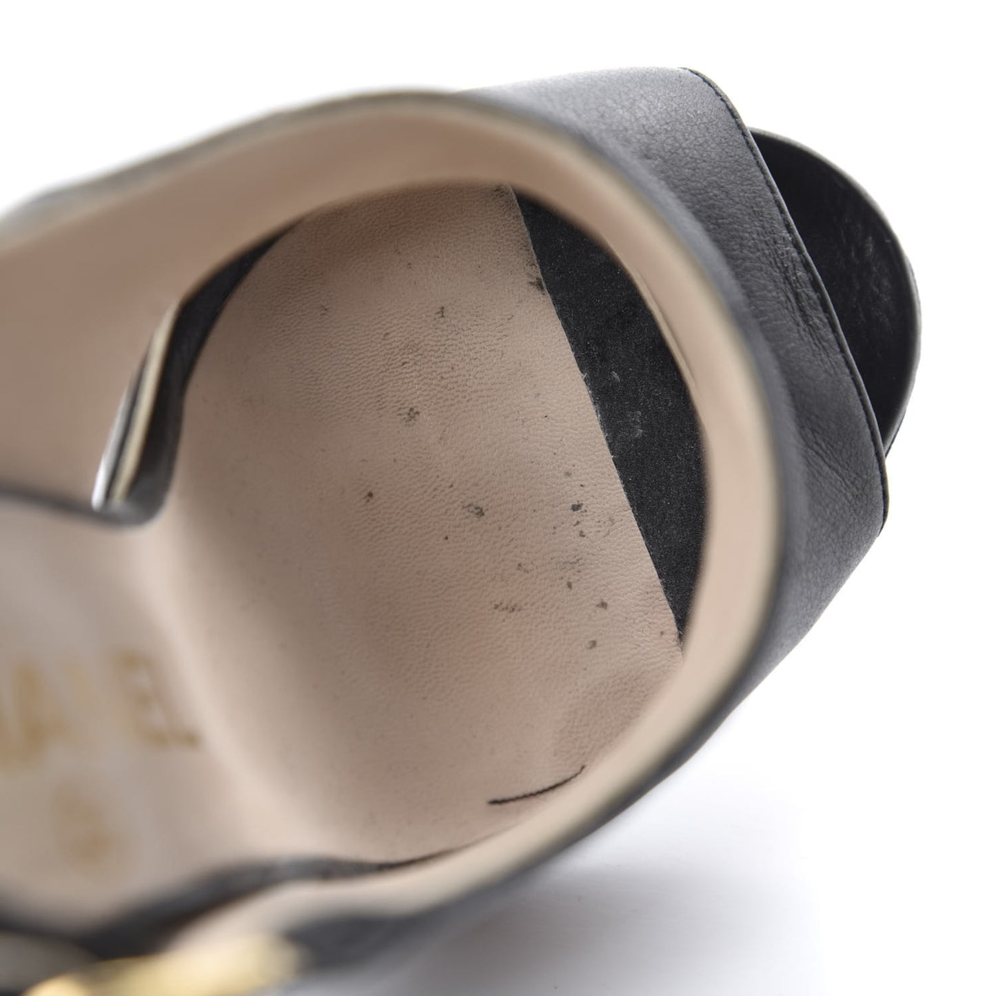 Lambskin Quilted Wooden Sandals 36.5 Black