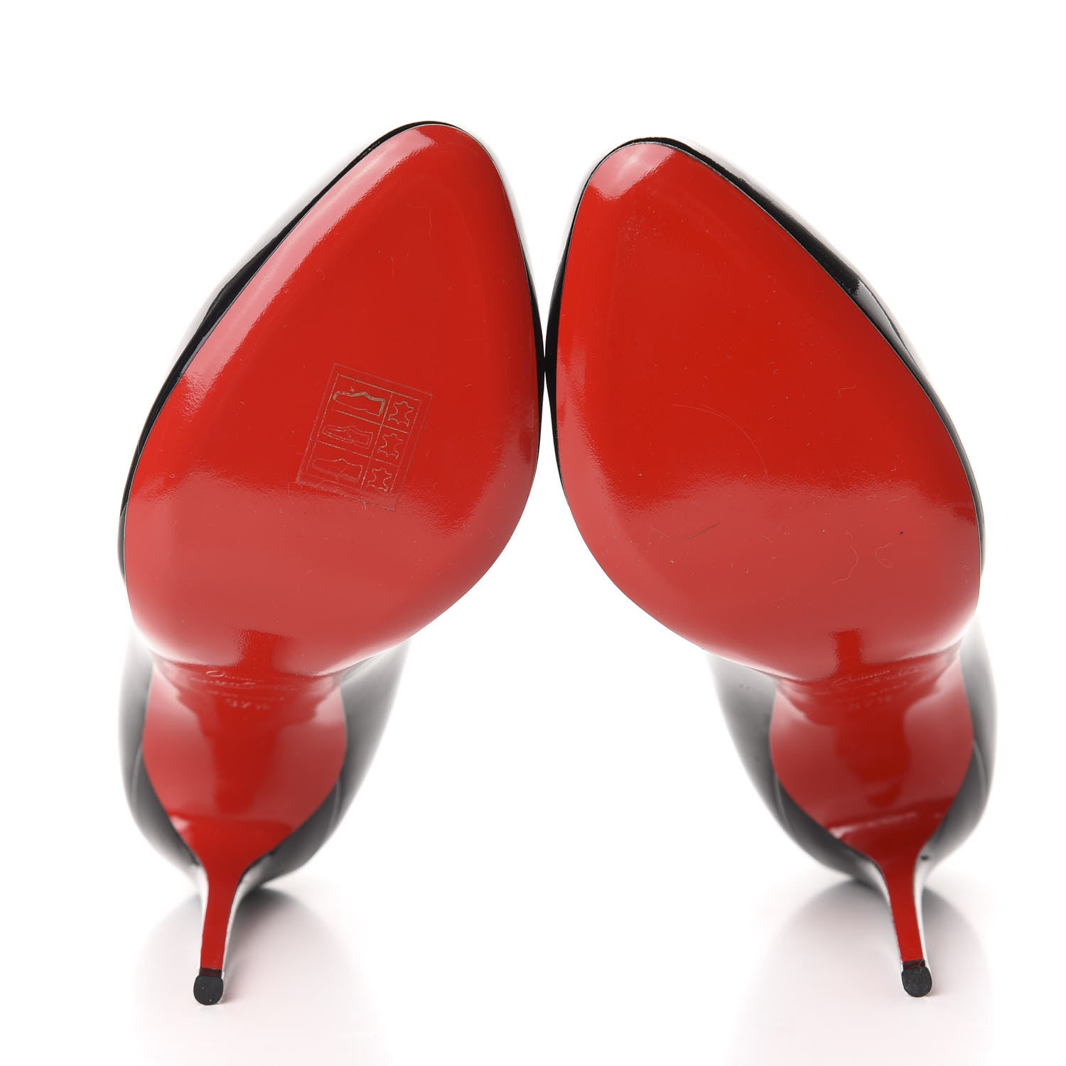 Christian Louboutin Patent Doracora 100 Pumps 37.5 Black Red 7 of 9