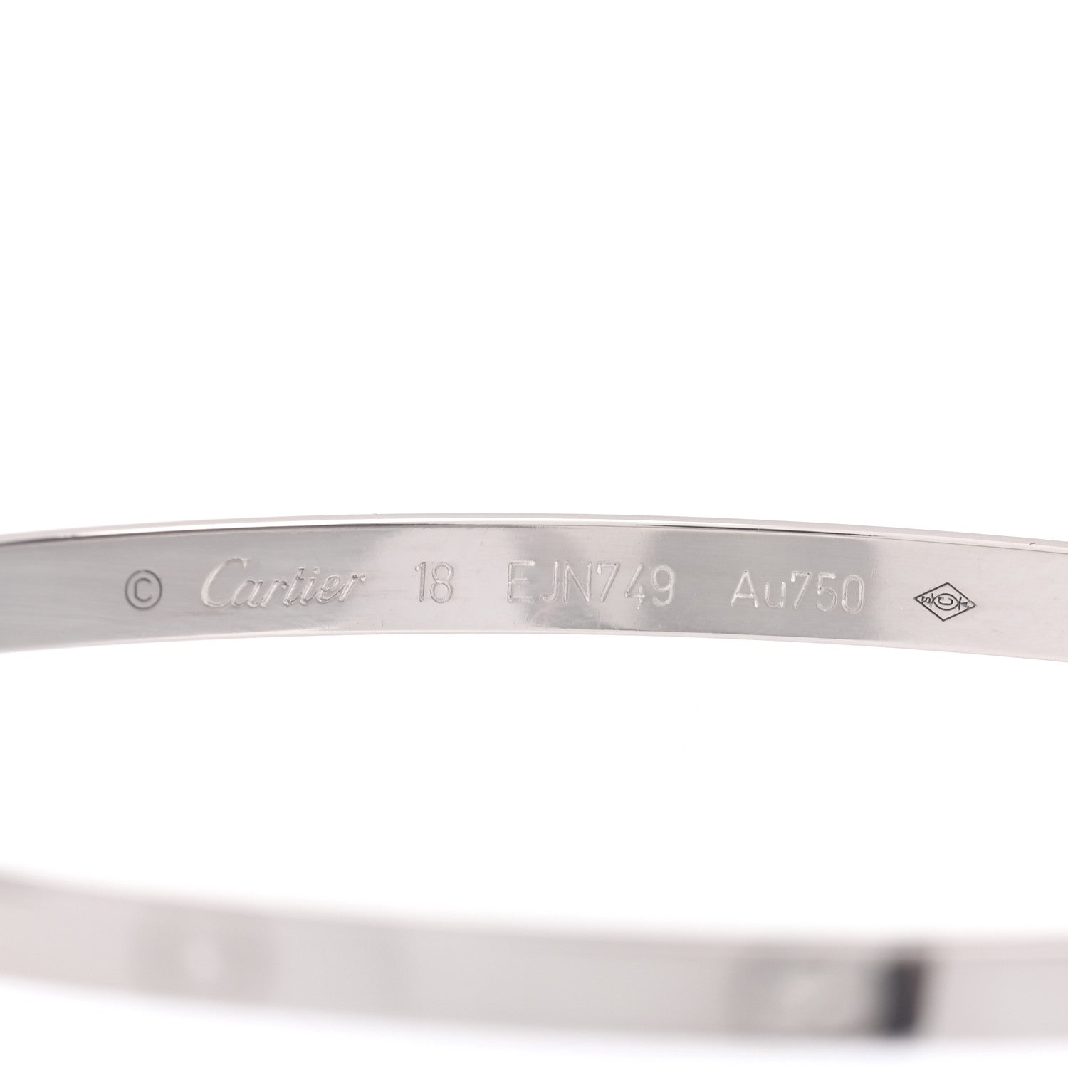Cartier 18K White Gold Small LOVE Bracelet 18 4 of 5
