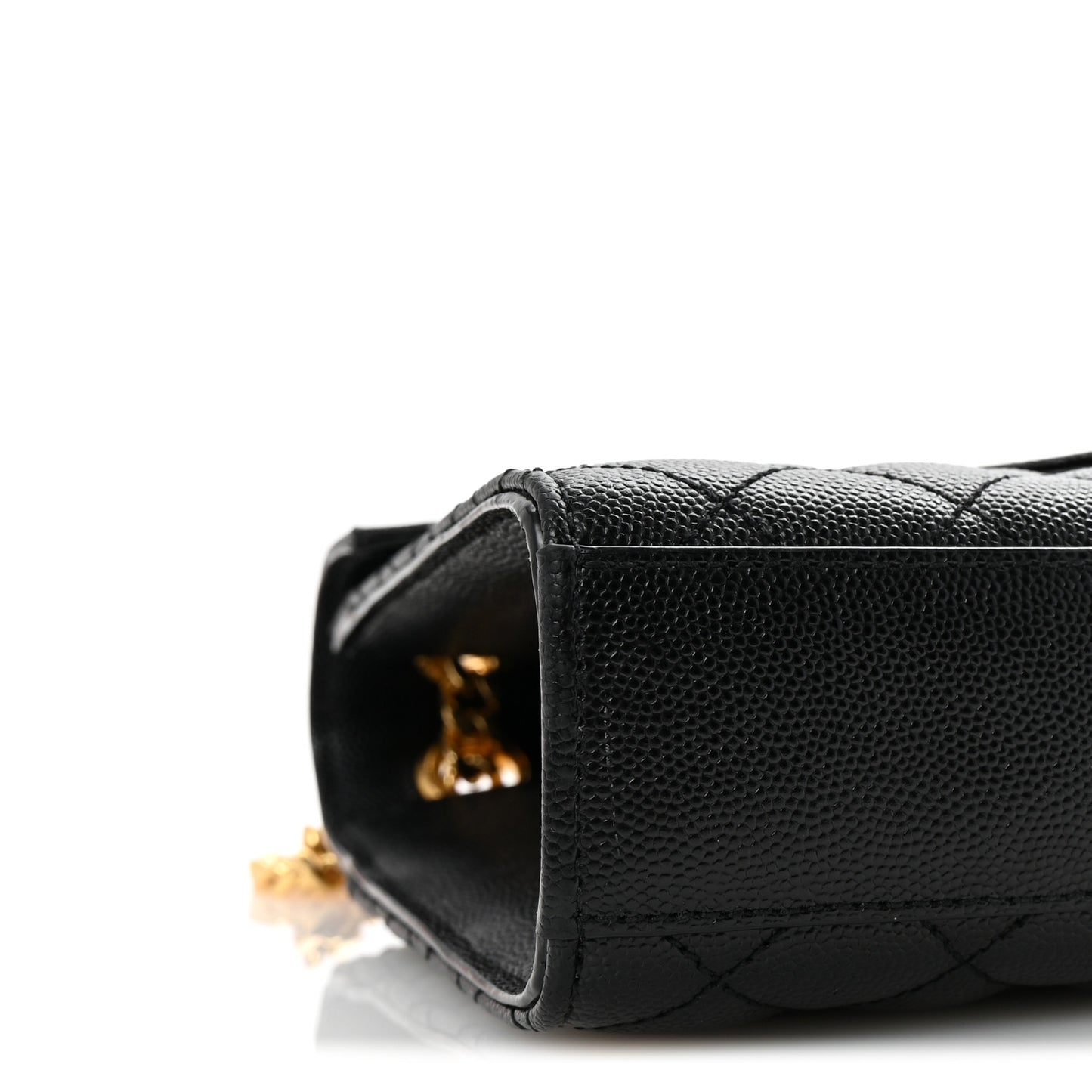 Grain De Poudre Textured Mixed Matelasse Triquilt Medium Monogram Satchel Black