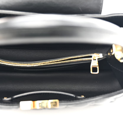 Louis Vuitton Lambskin Quilted Flower Capucines East West MM Black 4 of 8