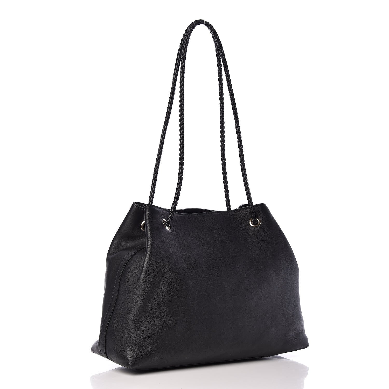 Gucci Calfskin Medium Braided Handle Gifford Tote Black 3 of 12