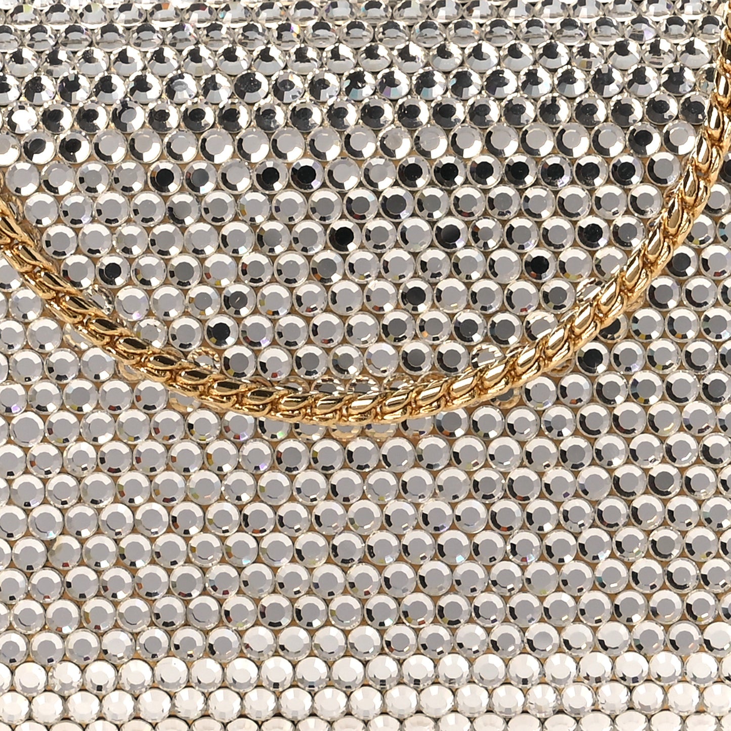 Swarovski Crystal Minaudiere Clutch Silver Gold