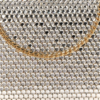 Judith Leiber Swarovski Crystal Minaudiere Clutch Silver Gold 7 of 11