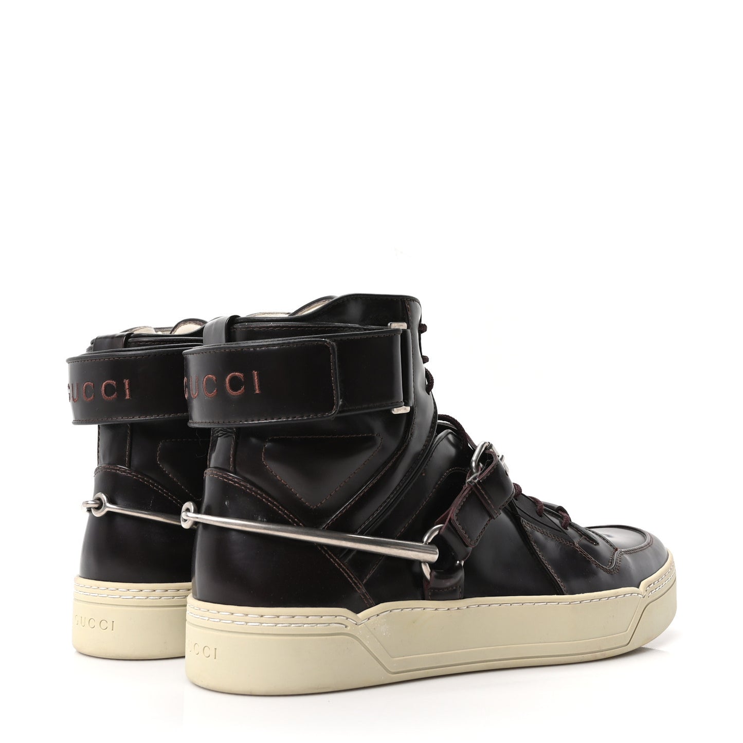 Magnum Calfskin Mens Horsebit High Top Spur Sneakers 12 Grape