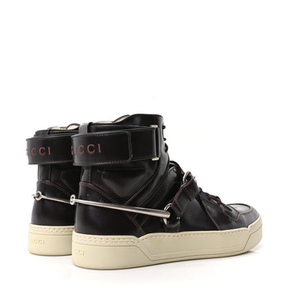 Gucci Magnum Calfskin Mens Horsebit High Top Spur Sneakers 12 Grape 5 of 10