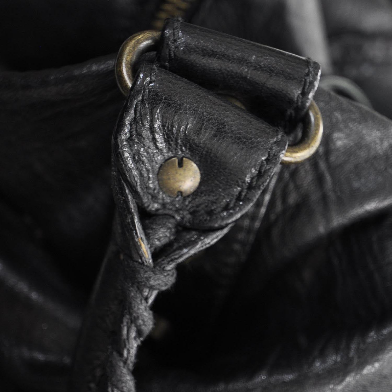 Balenciaga Chevre Weekender Black 9 of 11