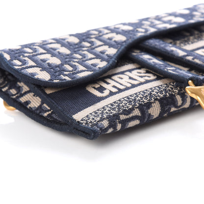 Christian Dior Oblique Slim Saddle Pouch Blue 8 of 10