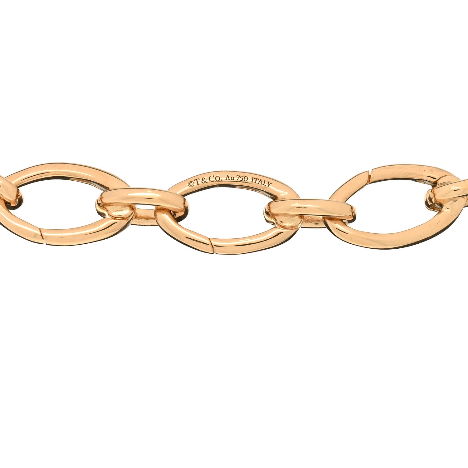 Tiffany 18K Rose Gold Clasping Oval Link Bracelet 3 of 3