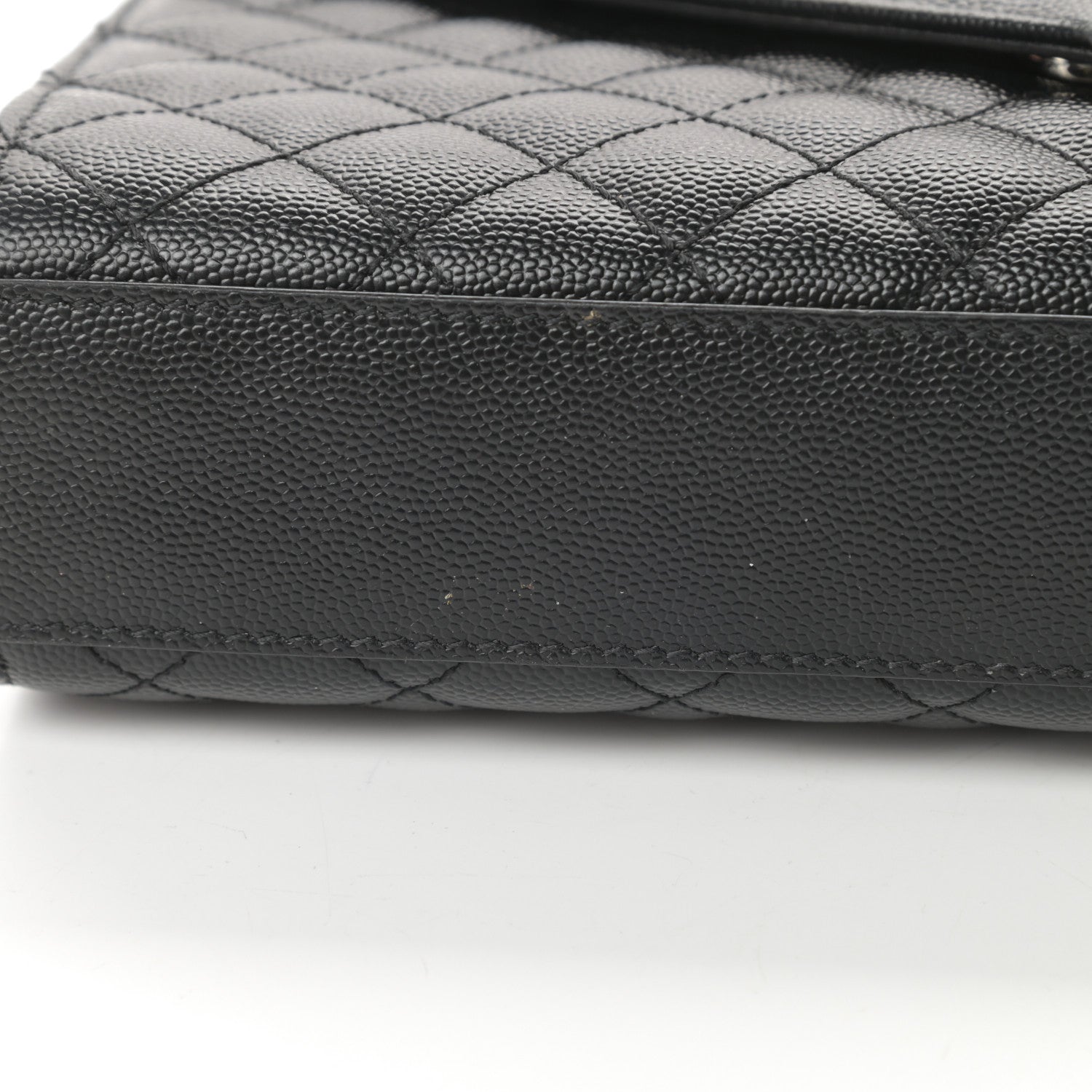 Saint Laurent Grain De Poudre Textured Mixed Matelasse Triquilt Medium Monogram Satchel Black 12 of 13