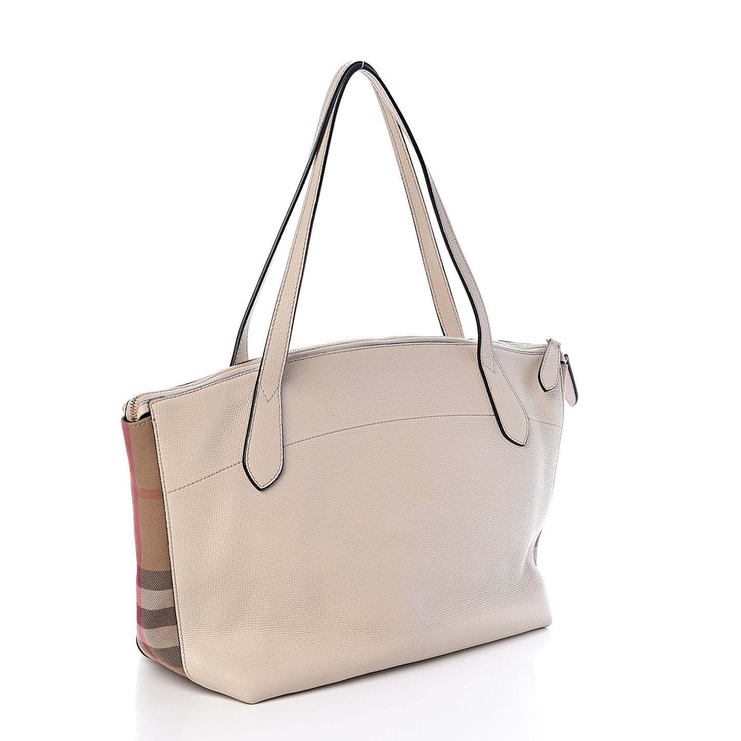 Derby Calfskin House Check Medium Welburn Tote Limestone