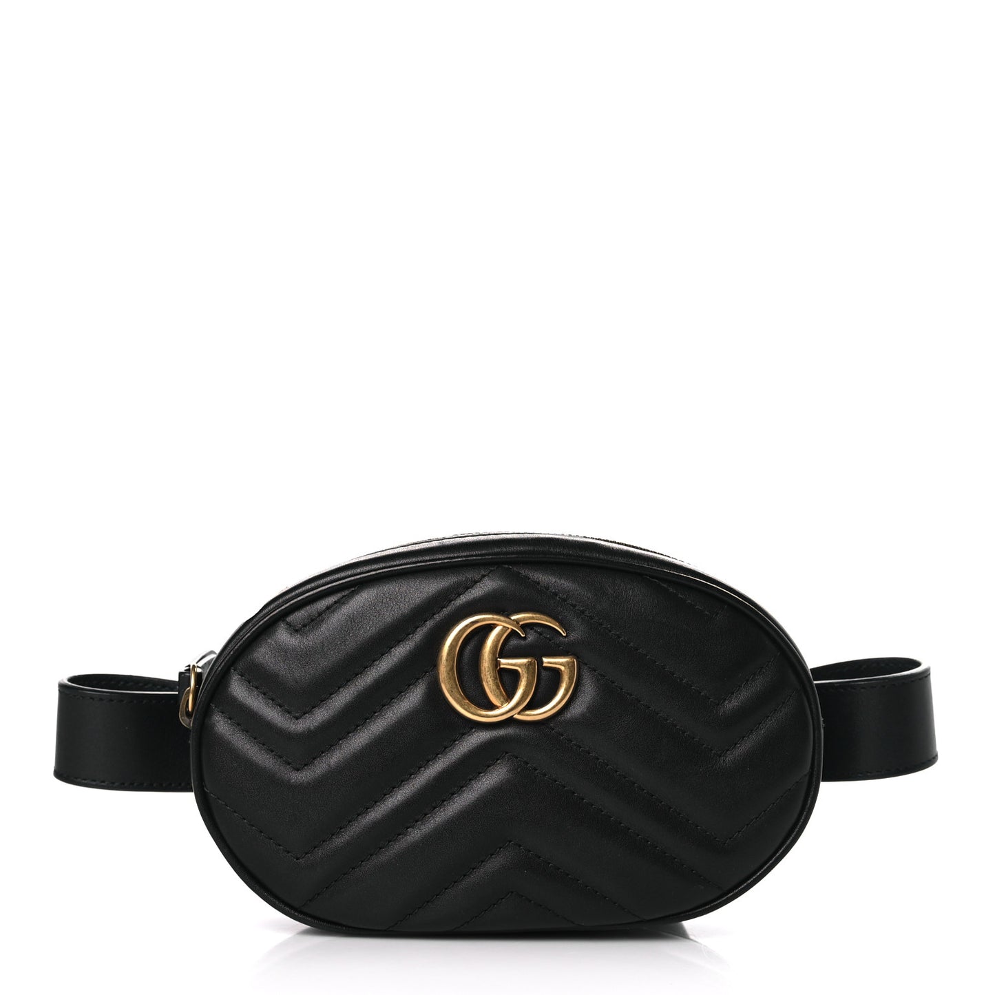 Calfskin Matelasse GG Marmont Belt Bag 75 30 Black