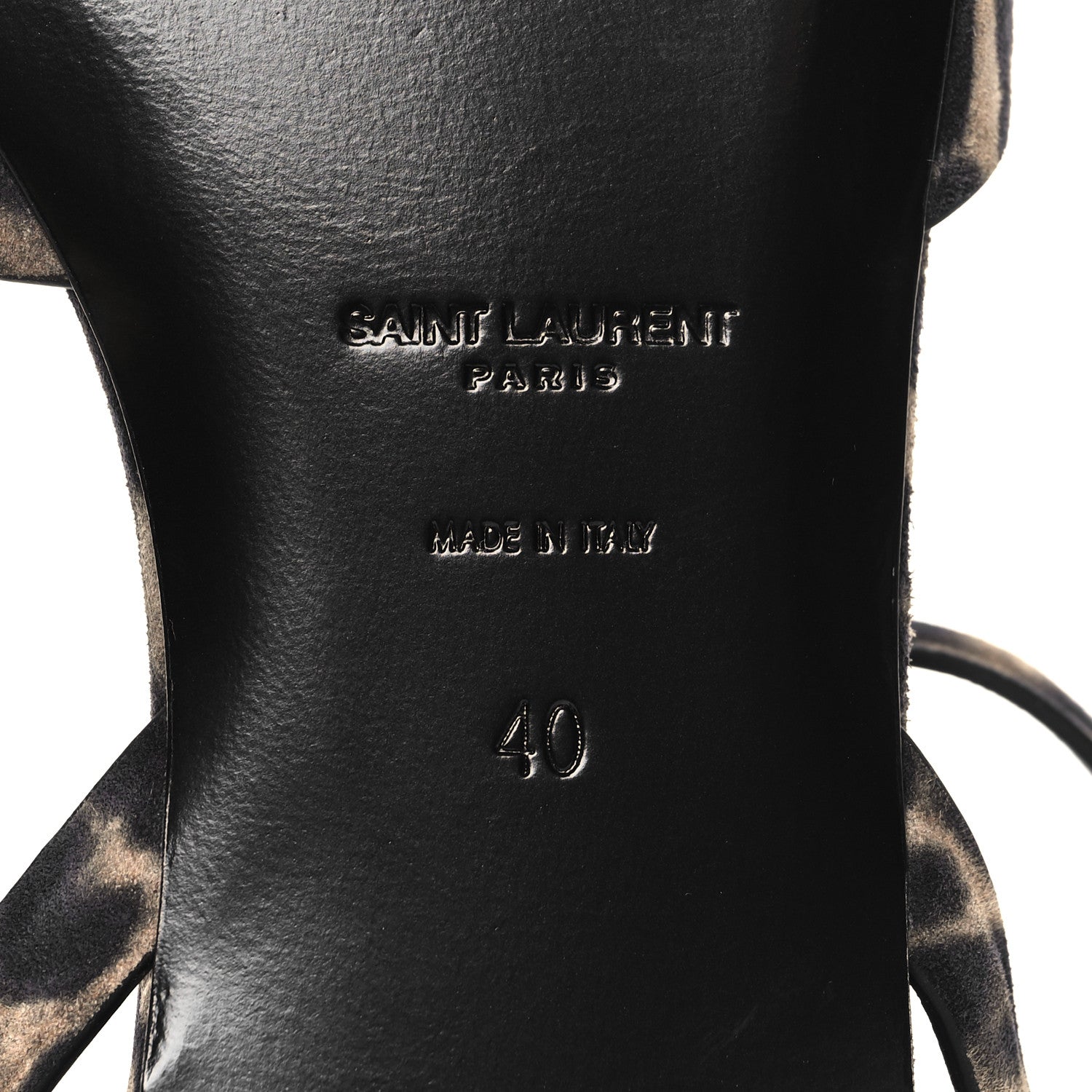 Saint Laurent Suede Leopard Print Tribute 05 Ankle Strap Sandals  40 Russian Beige 8 of 10