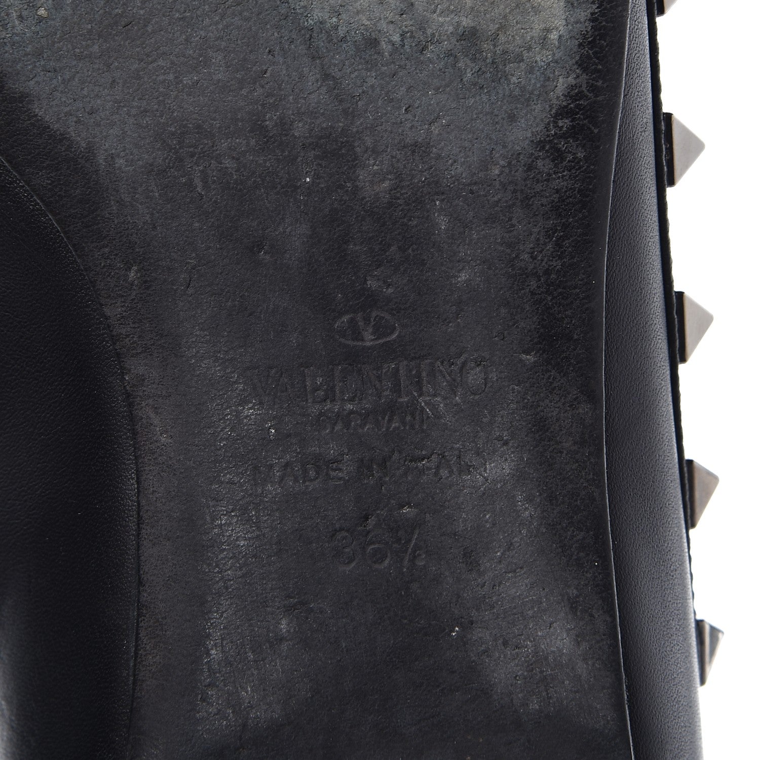 Valentino Garavani Nappa Rockstud Cage Ballerina Flats 36.5 Black 15 of 16