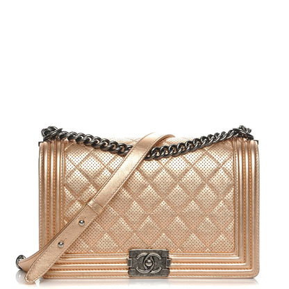 Chanel Perforated Lambskin New Medium Boy Flap Rose Gold 1 of 9