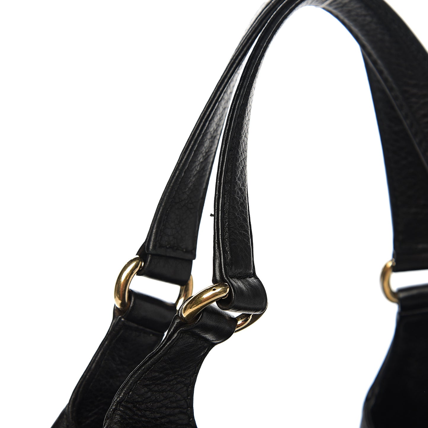Pebbled Calfskin Medium Greenwich Shoulder Bag Black