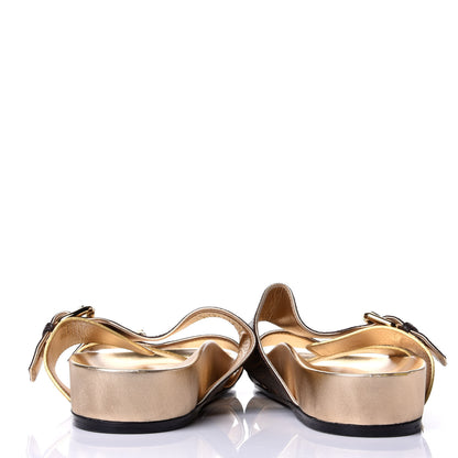 Louis Vuitton Patent Calfskin Monogram Bom Dia Mule Sandals 39 Gold 5 of 10