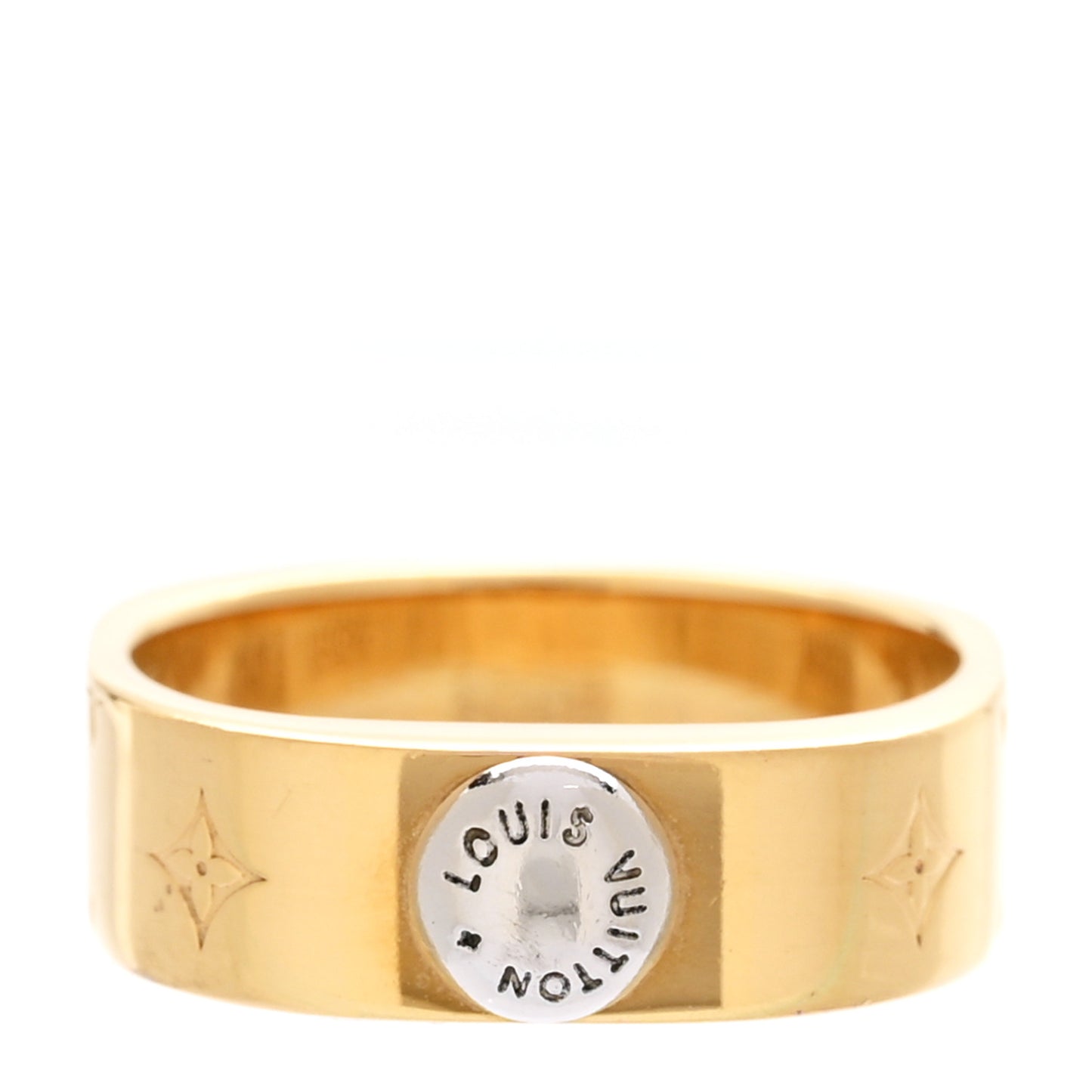 Brass Monogram Engraved Nanogram Ring M Gold