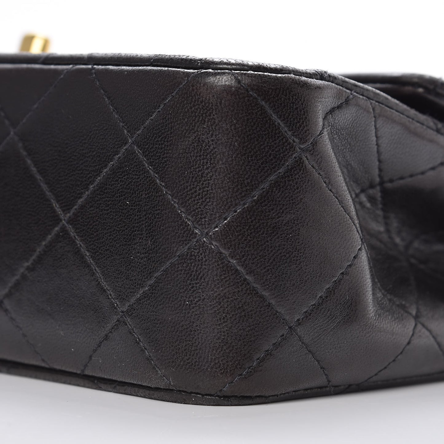 Lambskin Quilted Small Double Flap Black