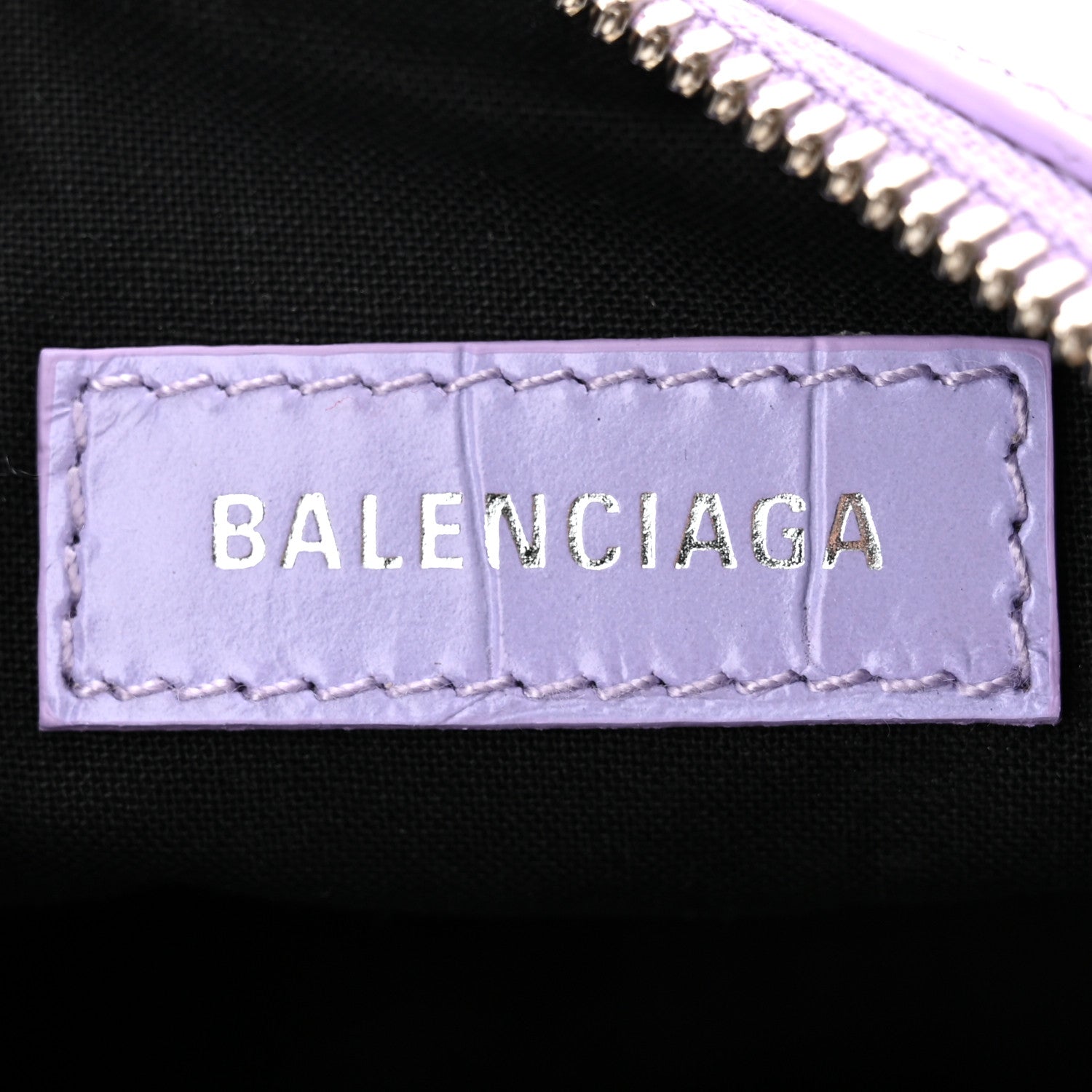 Balenciaga Extra Supple Calfskin Crocodile Embossed Le Cagole Shoulder Bag XS Lilac 7 of 11