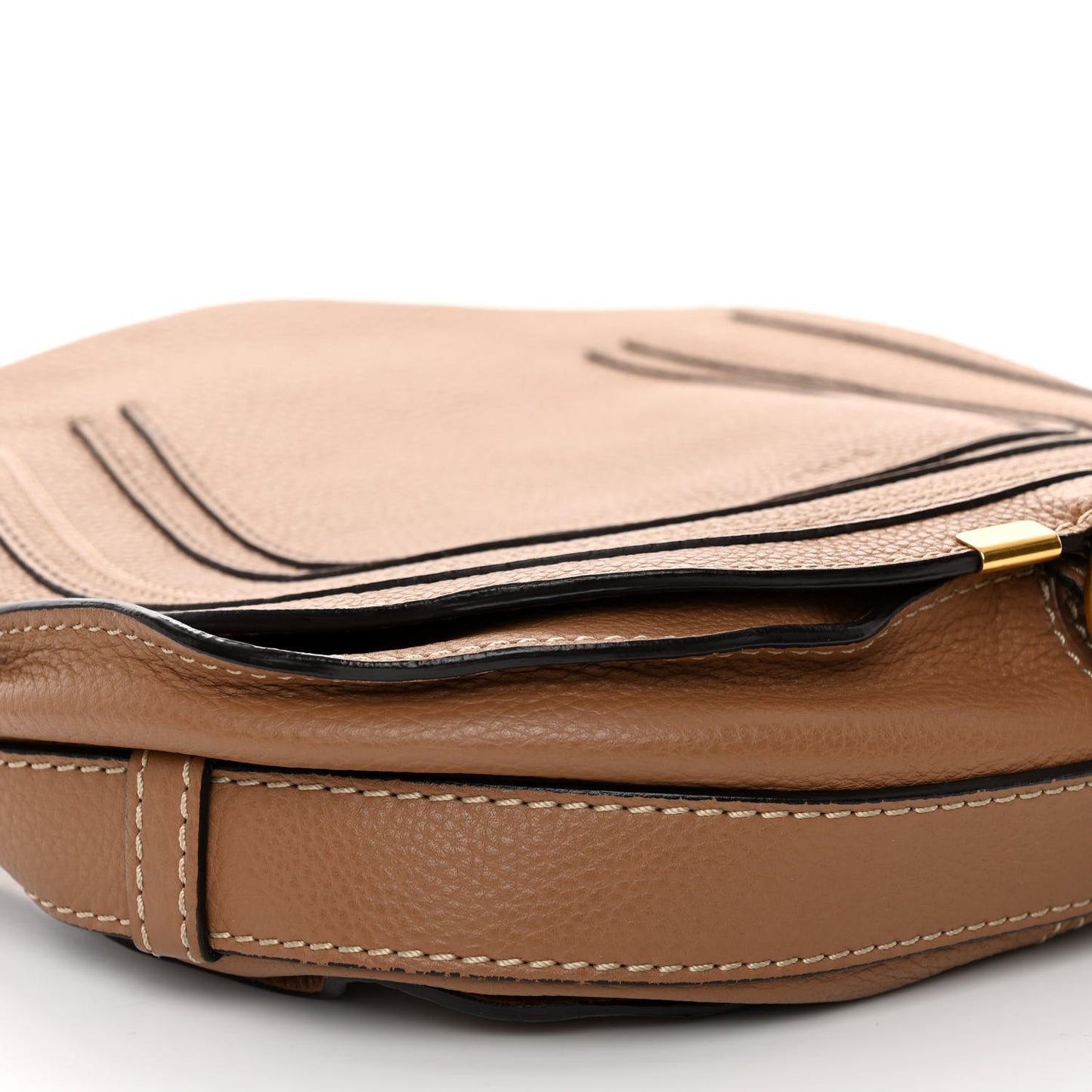 Calfskin Medium Marcie Round Crossbody Bag Nut