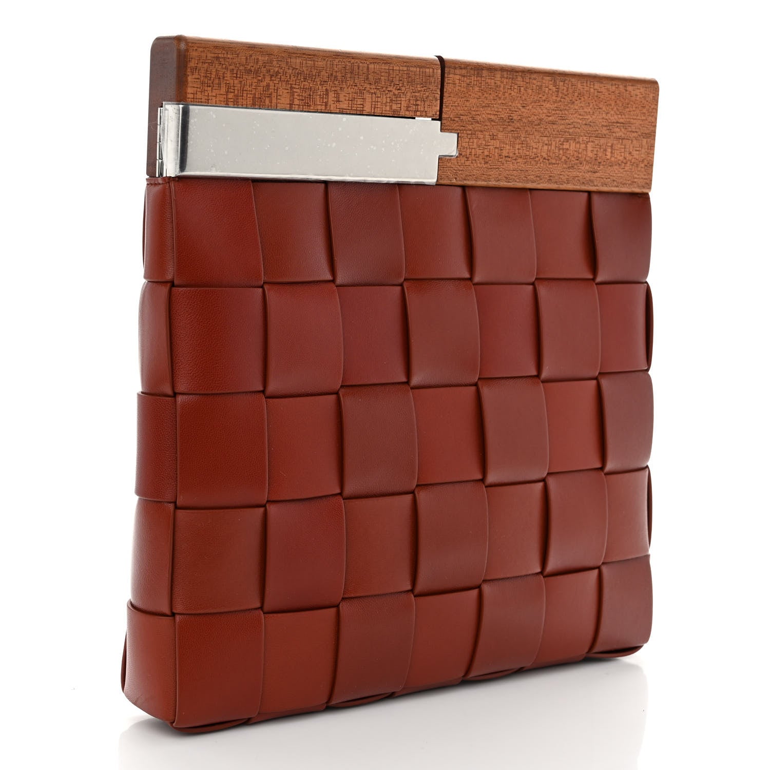 Bottega Veneta Nappa Intrecciato The Snap Clutch Rust 3 of 9