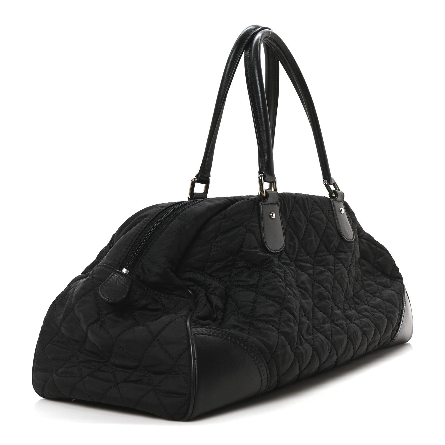 Chanel Calfskin Nylon Paris New York Duffel Bag Black 3 of 10