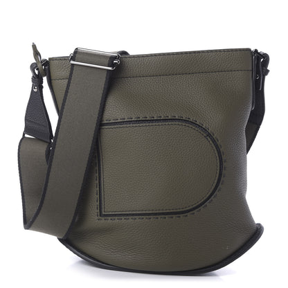 Delvaux Taurillon Pin Daily Surpique Bucket Black Kaki 1 of 8