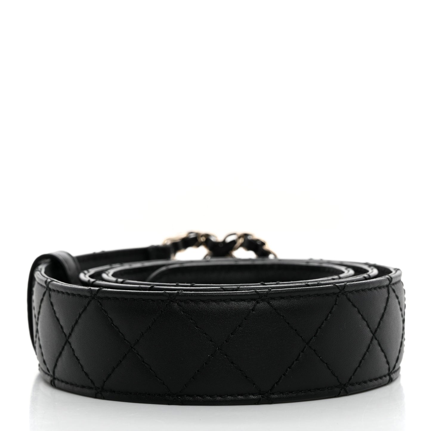 Lambskin Quilted CC Chain Belt 80 32 Black