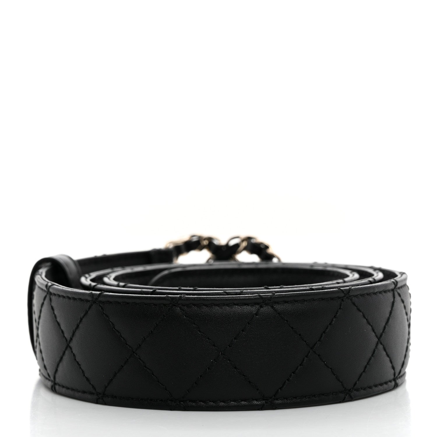 Chanel Lambskin Quilted CC Chain Belt 80 32 Black 2 of 5