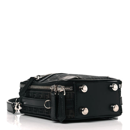 Fendi Recycled Fabric Jacquard Vitello Astro Micro FF Mini Trolley Bag Asfalto Black 4 of 10