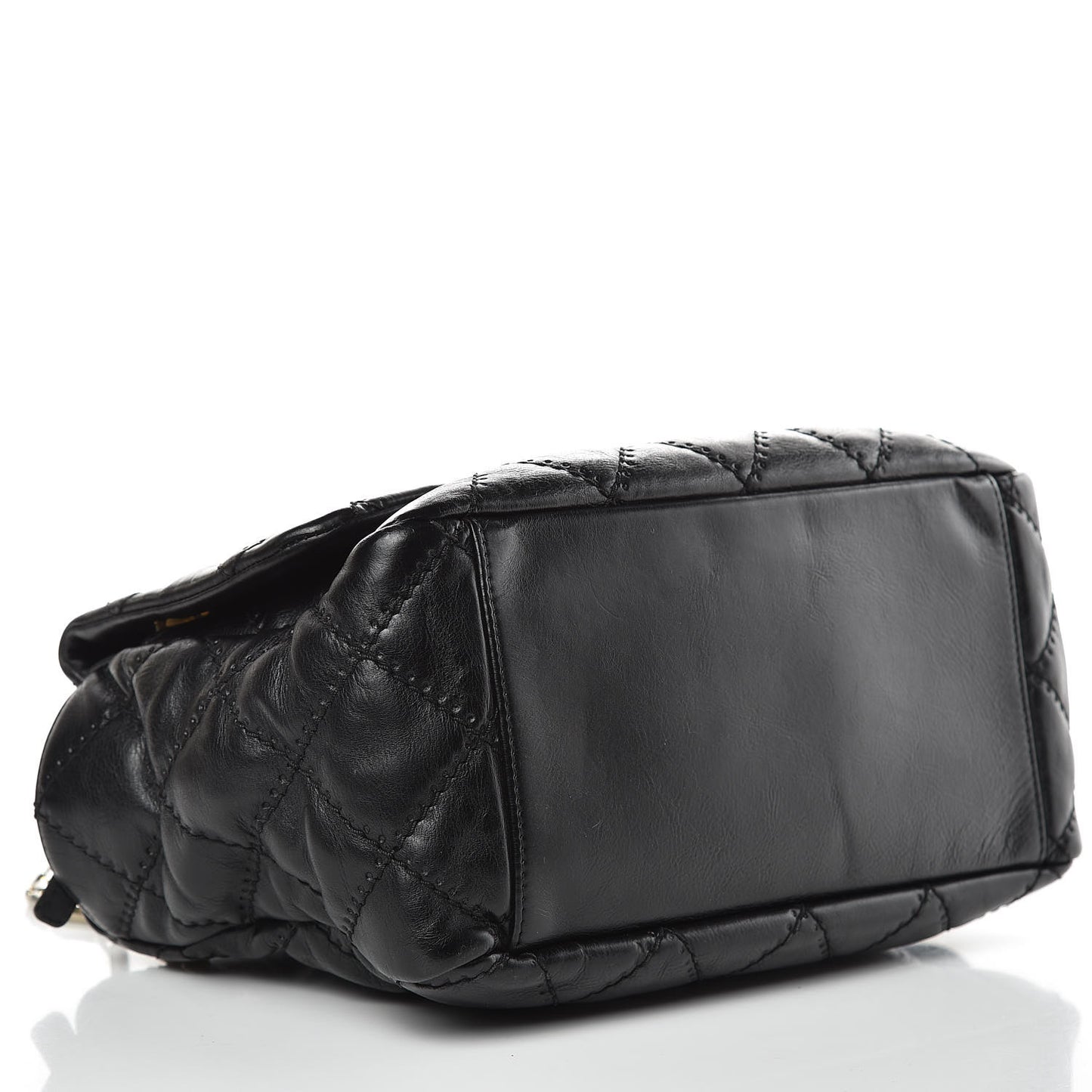 Calfskin Quilted Retro Chain Camera Case Black
