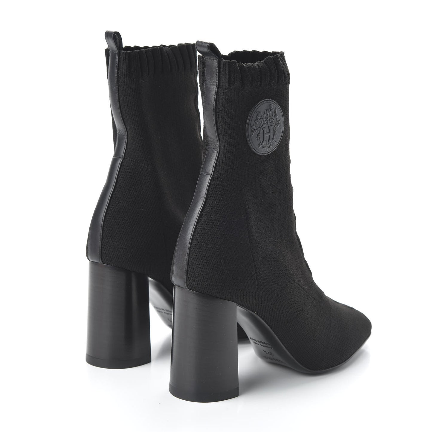 Knit Calfskin Volver Ankle Boots 37.5 Black